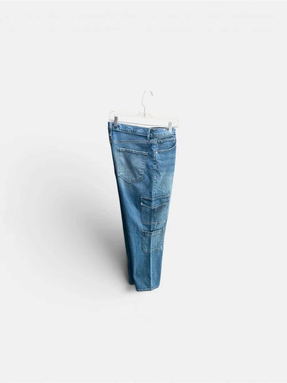 New Expess High Rise Straight Ankle Cargo Jeans Womens sz 14 34x27